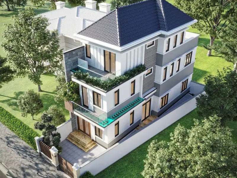 Thiết kế nhà phố 140m2 mái Nhật 3 tầng thanh thoát trong từng đường nét Xây dựng Nhất Tín 1