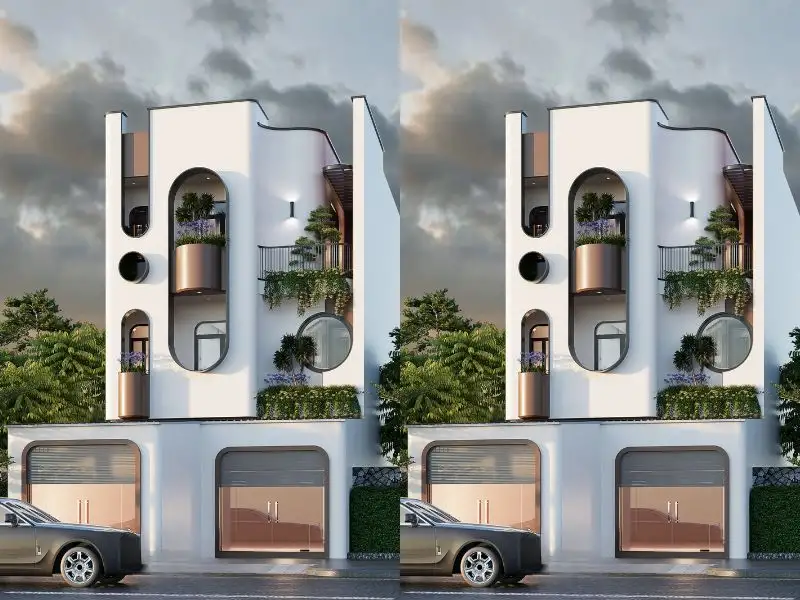 Thiết kế nhà phố 9x10m2 3 tầng kết hợp đường cong tinh tế tạo vẻ ngoài độc đáo Xây dựng Nhất Tín 2