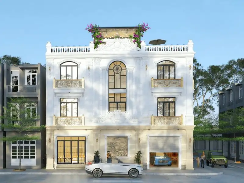 Biệt thự thiết kế 3 gian lộng lẫy sang trọng Xây dựng Nhất Tín 1