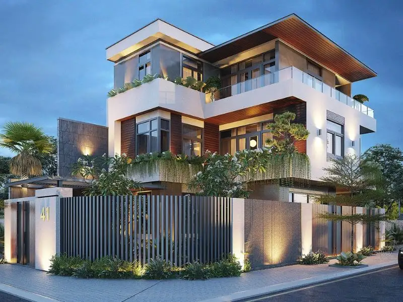 Các mẫu nhà 2 cổng đẹp Hiện Đại đảm bảo an toàn Xây dựng Nhất Tín 1