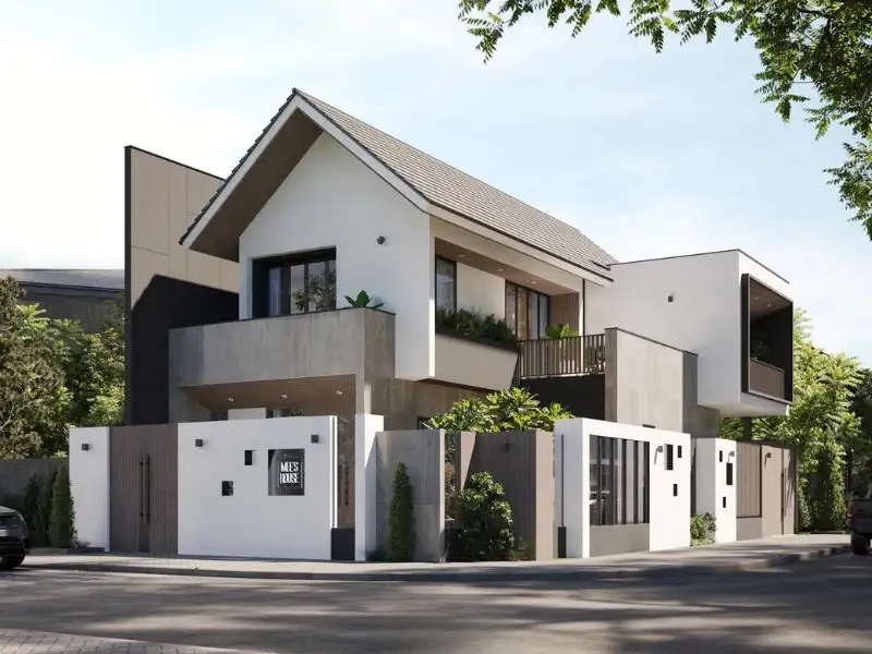 Các mẫu nhà 2 cổng đẹp Hiện Đại đảm bảo an toàn Xây dựng Nhất Tín 1