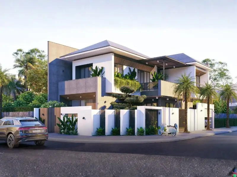 Các mẫu nhà 2 cổng đẹp Hiện Đại đảm bảo an toàn Xây dựng Nhất Tín 1