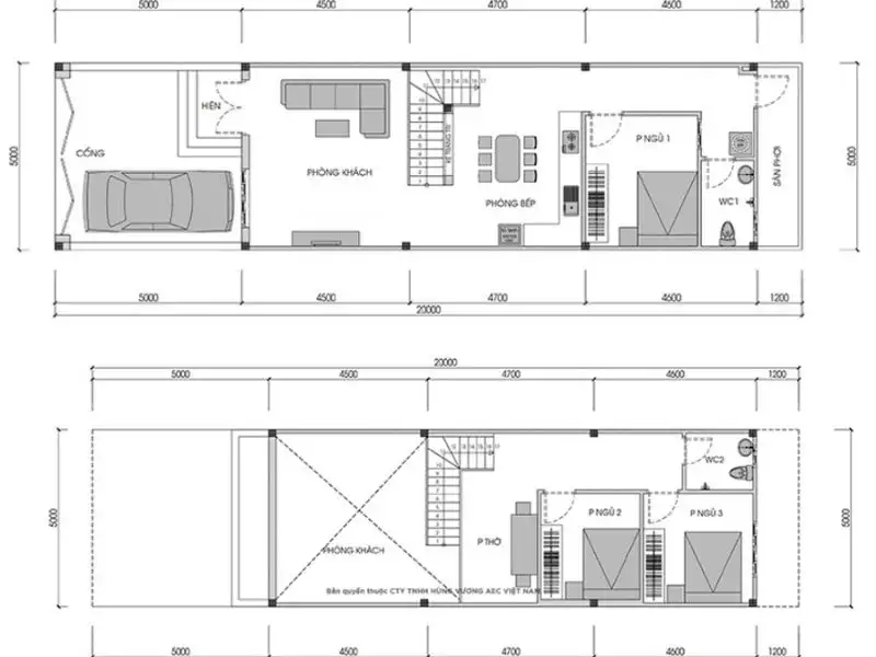 Các mẫu nhà mái bằng được bố trí thêm tầng lửng rộng rãi và linh hoạt Xây dựng Nhất Tín 1