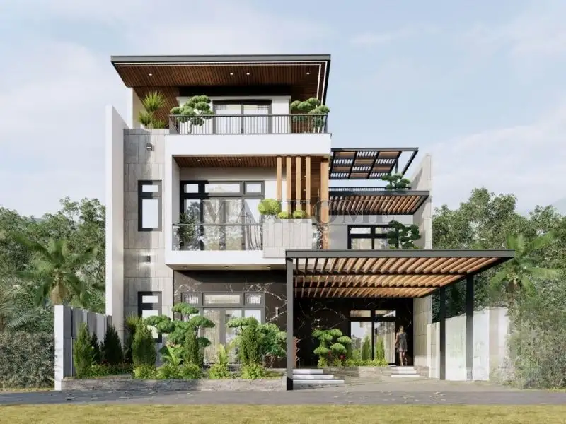 Các mẫu nhà vườn_ nghỉ dưỡng mái bằng thoáng mát, gần gũi thiên nhiên Xây dựng Nhất Tín 1