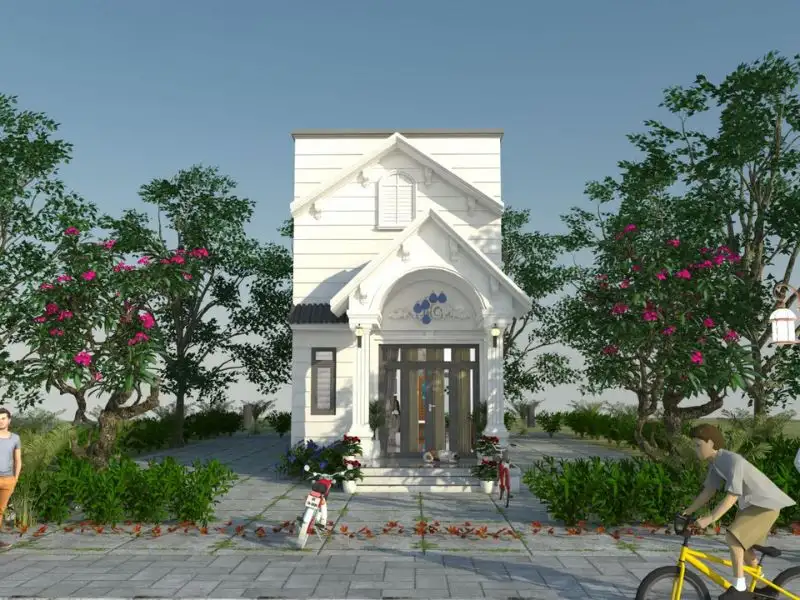 Kiểu nhà giả mái Thái cấp 4 có gác lửng phù hợp gia đình trẻ Xây dựng Nhất Tín 1