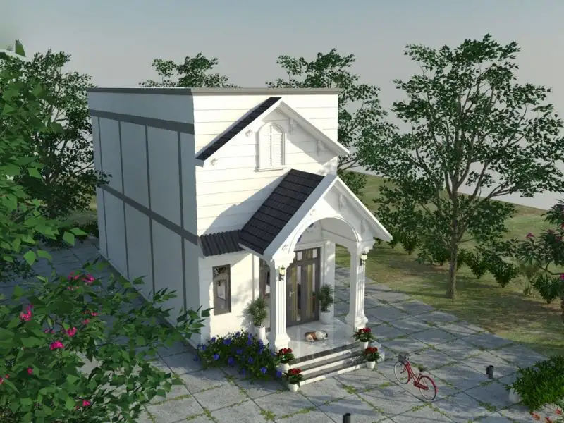 Kiểu nhà giả mái Thái cấp 4 có gác lửng phù hợp gia đình trẻ Xây dựng Nhất Tín 1