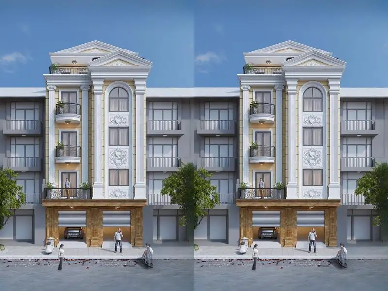 Mặt tiền nhà giả Thái phong cách Tân Cổ Điển với gam màu sang trọng Xây dựng Nhất Tín 1