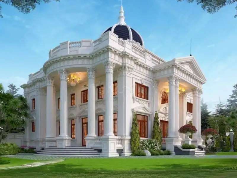 Mặt tiền nhà vườn ở nông thôn mái Châu Âu đầy cảm hứng Xây dựng Nhất Tín 1