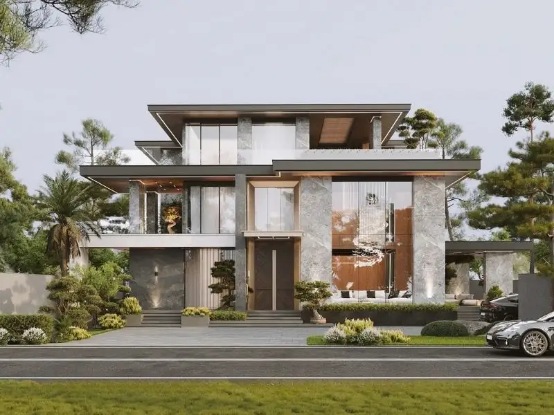 Mẫu biệt thự mái bằng mang nét đẹp đẳng cấp Xây dựng Nhất Tín 1