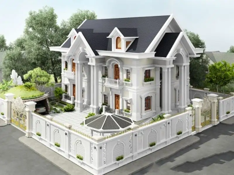 Mẫu nhà 2 cổng 2 tầng mái Thái thanh thoát Xây dựng Nhất Tín 1