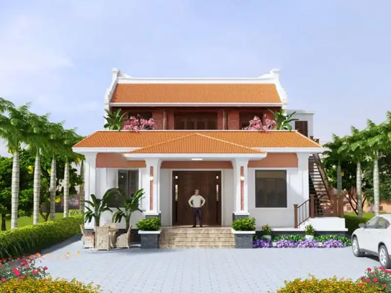 Mẫu nhà 3 gian mái ngói tạo nên vẻ đẹp mộc mạc Xây dựng Nhất Tín 1