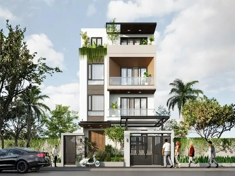 Mẫu nhà 4 tầng mái bằng mang nét sang trọng nổi bật Xây dựng Nhất Tín 1