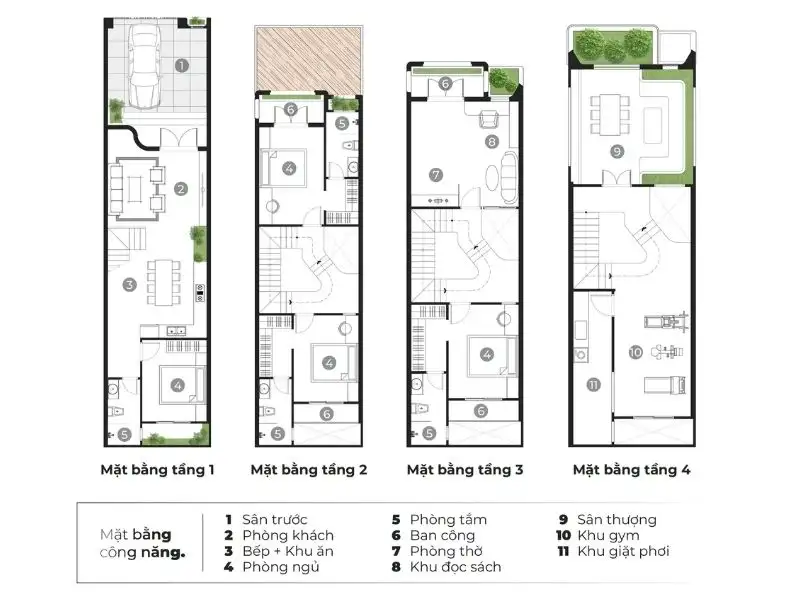 Mẫu nhà 4 tầng mái bằng mang nét sang trọng nổi bật Xây dựng Nhất Tín 1