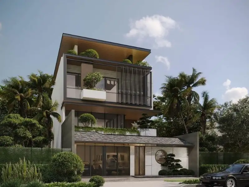 Mẫu nhà 5 phòng ngủ mái bằng với thiết kế phù hợp với gia đình nhiều thế hệ Xây dựng Nhất Tín 1