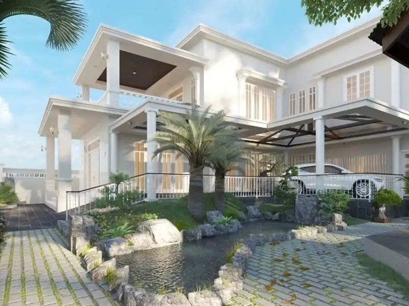 Mẫu nhà 5 phòng ngủ mái bằng với thiết kế phù hợp với gia đình nhiều thế hệ Xây dựng Nhất Tín 1