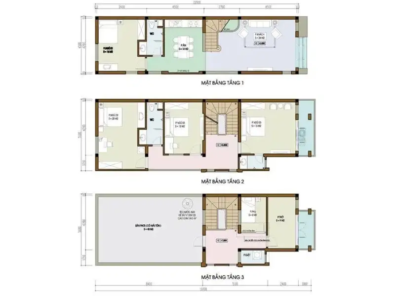 Mẫu nhà 5 phòng ngủ mái bằng với thiết kế phù hợp với gia đình nhiều thế hệ Xây dựng Nhất Tín 1
