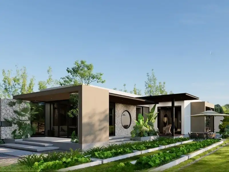 Mẫu nhà 90m2 – 100m2 mái bằng phù hợp với gia đình có 1-2 thế hệ Xây dựng Nhất Tín 1