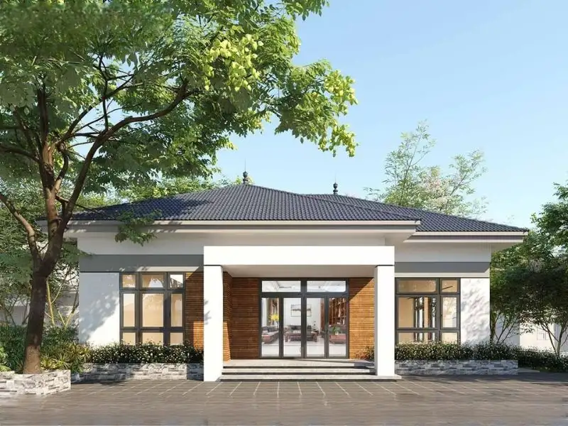 Mẫu nhà ba gian mái Nhật bố cục cân đối Xây dựng Nhất Tín 1