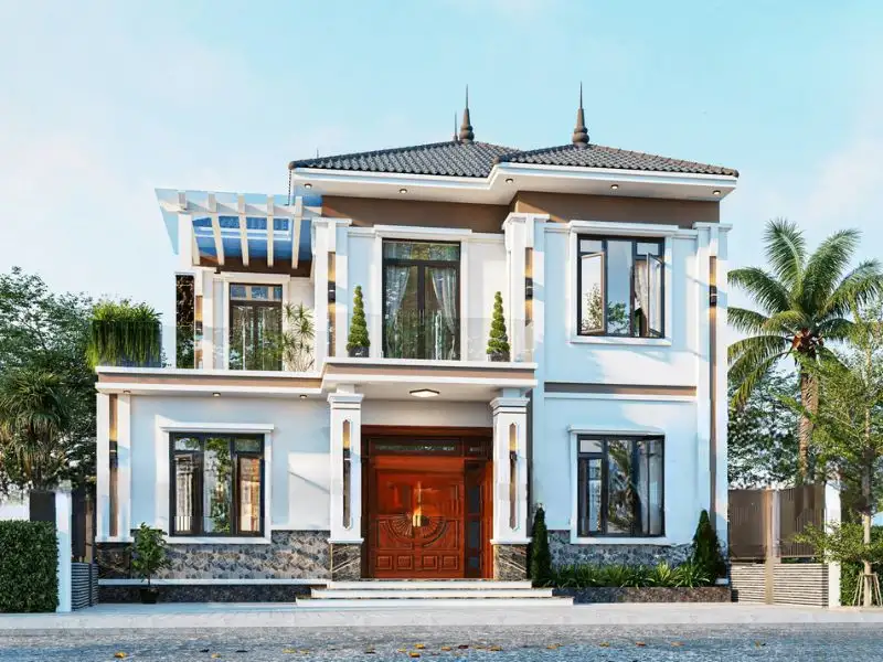 Mẫu nhà ba gian mái Nhật bố cục cân đối Xây dựng Nhất Tín 1