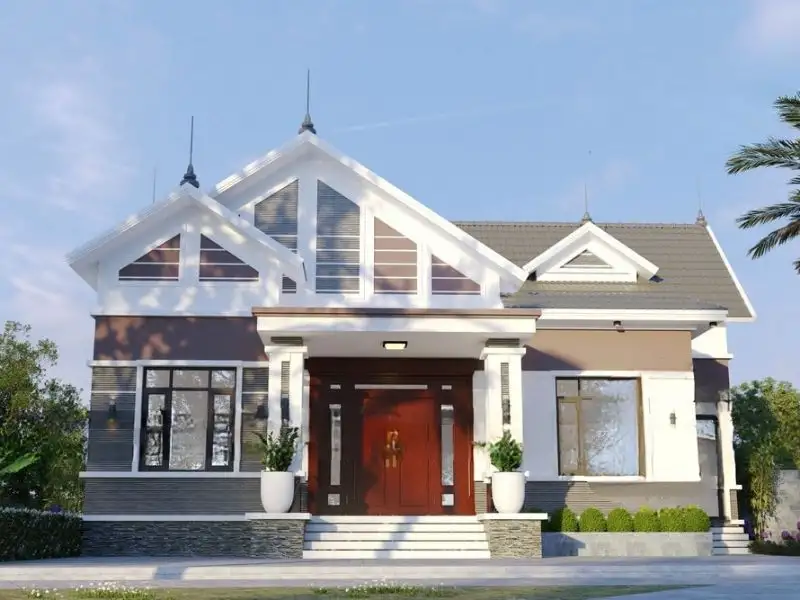 Mẫu nhà ba gian mái Thái đẹp mắt Xây dựng Nhất Tín 1