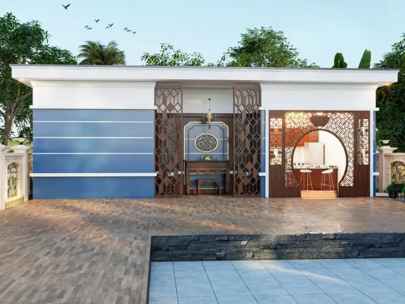 Mẫu nhà ba gian mái bằng xu hướng sống tối giản Xây dựng Nhất Tín 1