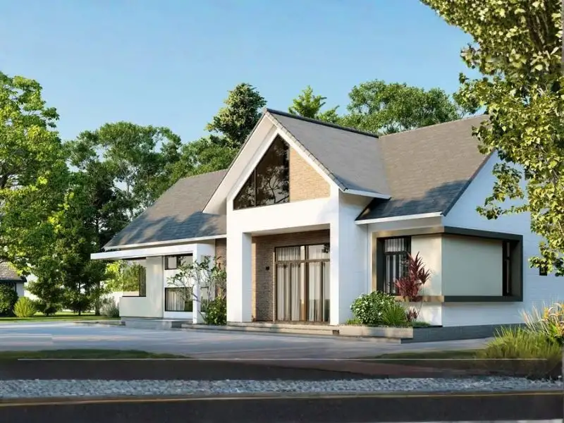 Mẫu nhà cấp 4 mái Mỹ đẹp tạo điểm nhấn thẩm mỹ ấn tượng Xây dựng Nhất Tín 1