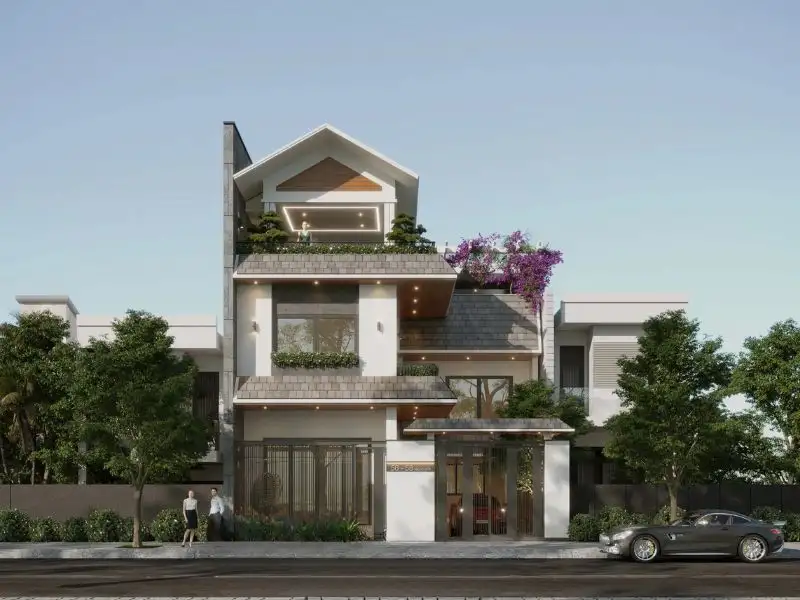 Mẫu nhà giả Thái đẹp chữ L tạo không gian thoáng đãng Xây dựng Nhất Tín 1