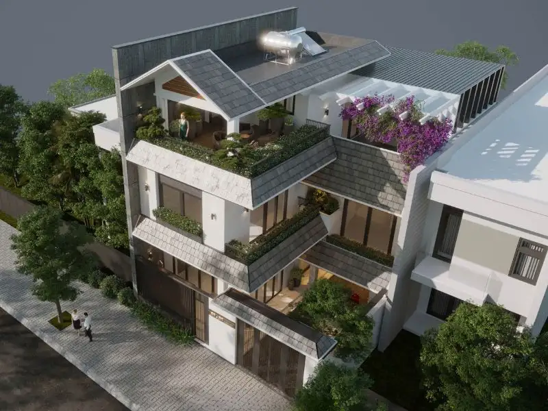 Mẫu nhà giả Thái đẹp chữ L tạo không gian thoáng đãng Xây dựng Nhất Tín 1