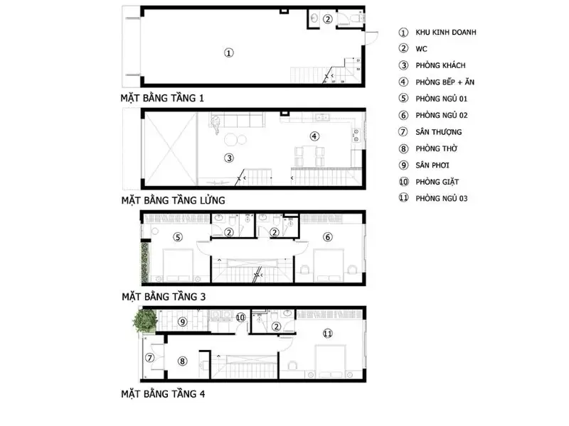 Mẫu nhà kết hợp kinh doanh có gác lửng dễ dàng điều chỉnh quy mô khi cần Xây dựng Nhất Tín 1