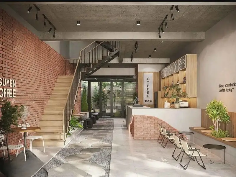 Mẫu nhà kinh doanh quán cafe, trà sữa Xây dựng Nhất Tín 1