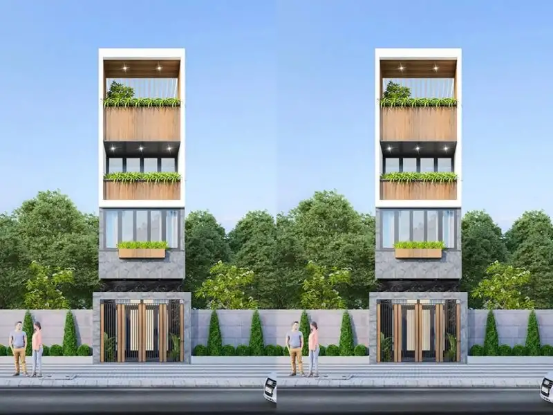 Mẫu nhà lệch tầng 4x16 có gara và sân trước riêng biệt tối ưu lối đi, đảm bảo tiện lợi hằng ngày Xây dựng Nhất Tín 1