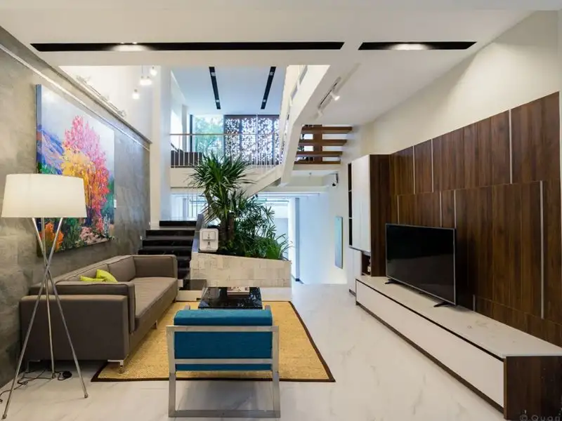 Mẫu nhà lệch tầng 6x12 đẹp mắt nhờ mặt tiền gạch ốp tinh tế Xây dựng Nhất Tín 1