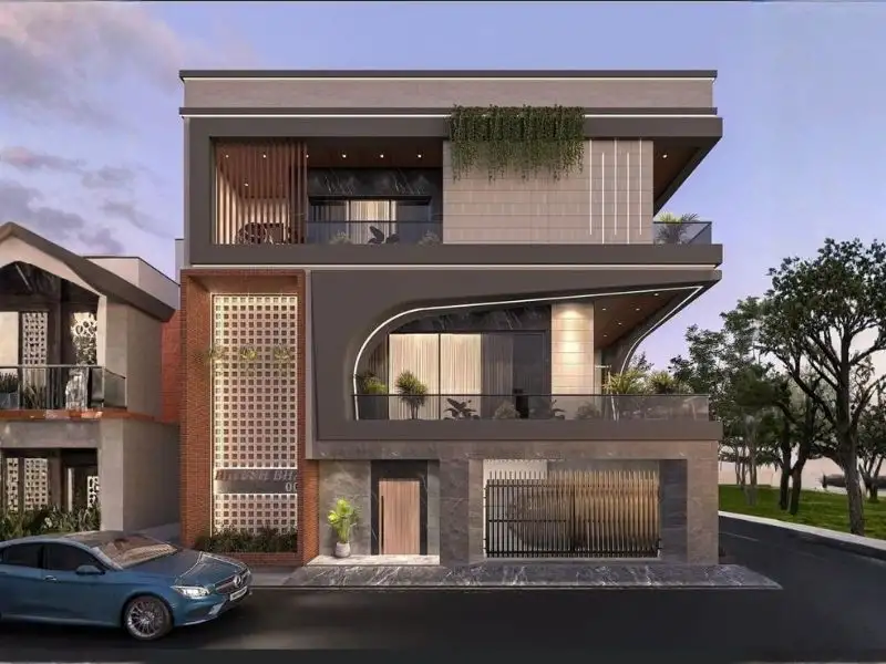 Mẫu nhà lô góc 2 mặt tiền phong cách tối giản Xây dựng Nhất Tín 1