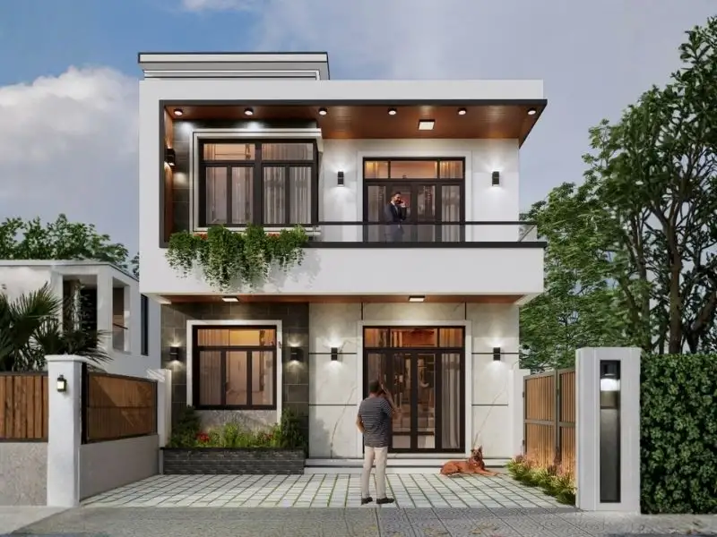 Mẫu nhà mái bằng 2 tầng đẹp mãn nhãn Xây dựng Nhất Tín 1