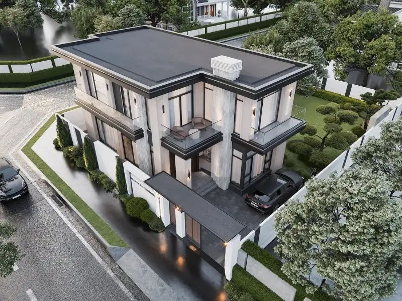 Mẫu nhà mái bằng 2 tầng đẹp mãn nhãn Xây dựng Nhất Tín 1