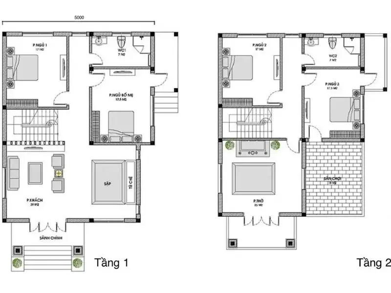 Mẫu nhà mái bằng 2 tầng đẹp mãn nhãn Xây dựng Nhất Tín 1