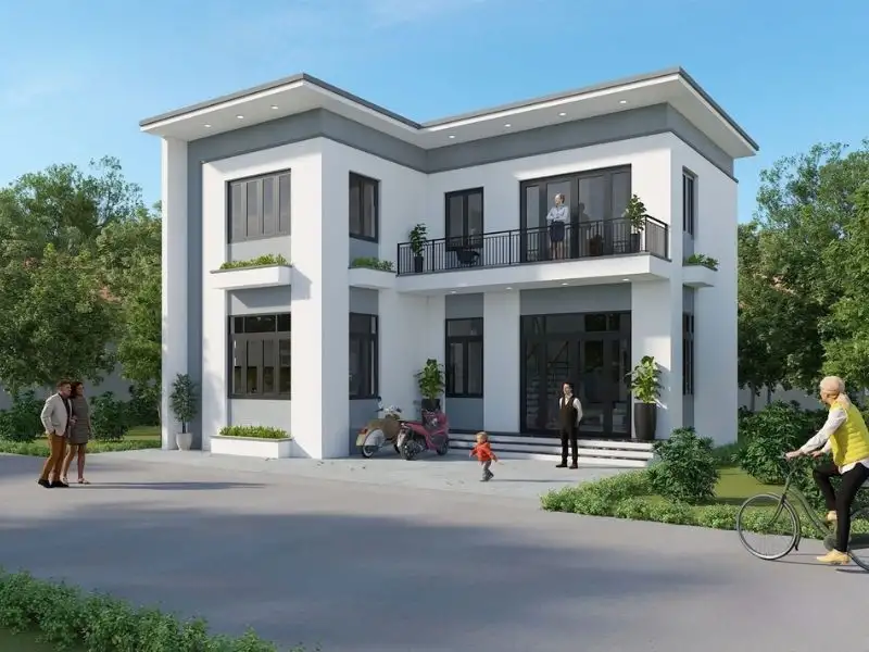 Mẫu nhà mái bằng kiểu chữ L giúp tối ưu nguồn năng lượng thiên nhiên Xây dựng Nhất Tín 1