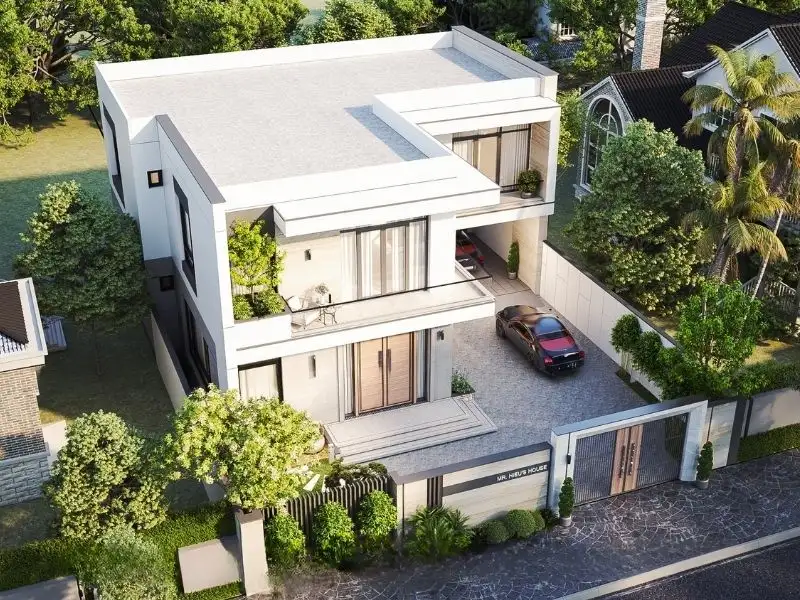 Mẫu nhà mái bằng kiểu chữ L giúp tối ưu nguồn năng lượng thiên nhiên Xây dựng Nhất Tín 1