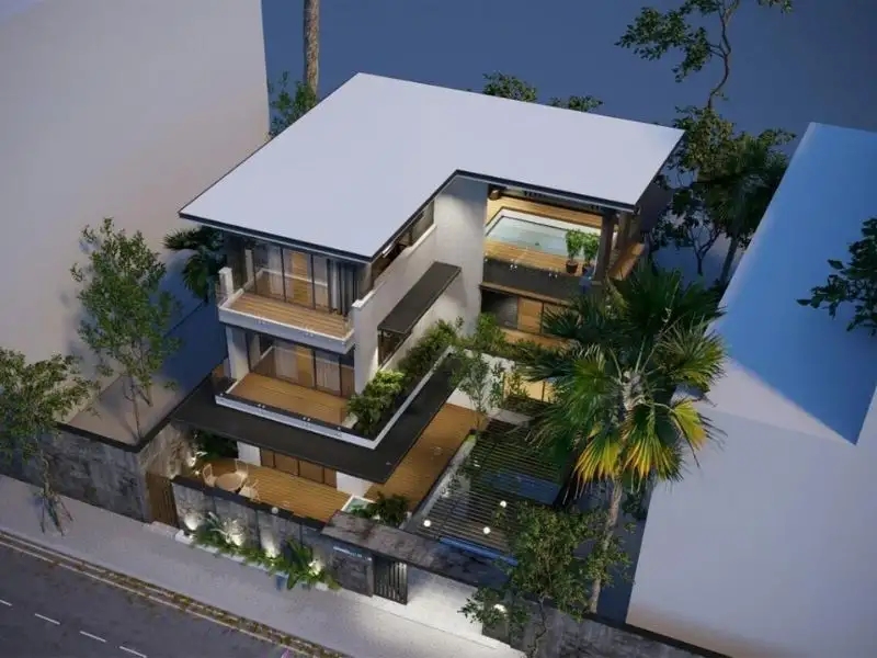 Mẫu nhà mái bằng kiểu chữ L giúp tối ưu nguồn năng lượng thiên nhiên Xây dựng Nhất Tín 4