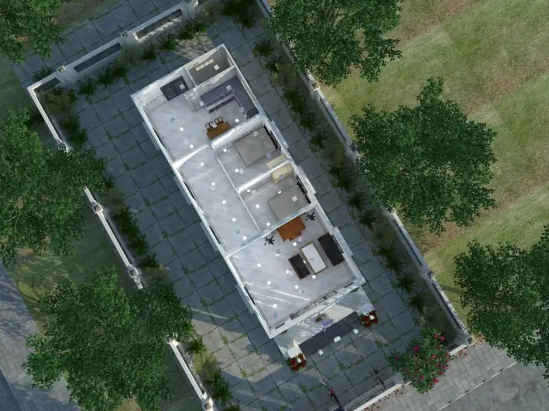 Mẫu nhà mái giả Thái 1 tầng Hiện Đại với phần mái lợp tôn giúp dễ dàng thi công Xây dựng Nhất Tín 1