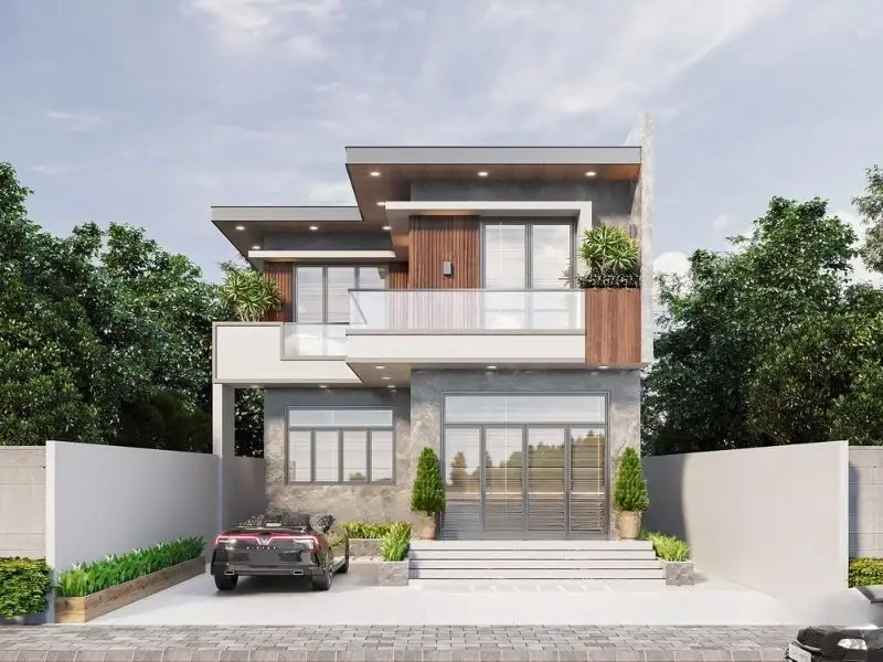 Mẫu nhà ngang 8m mái bằng mang nét đẹp bế thế đầy cuốn hút Xây dựng Nhất Tín 1