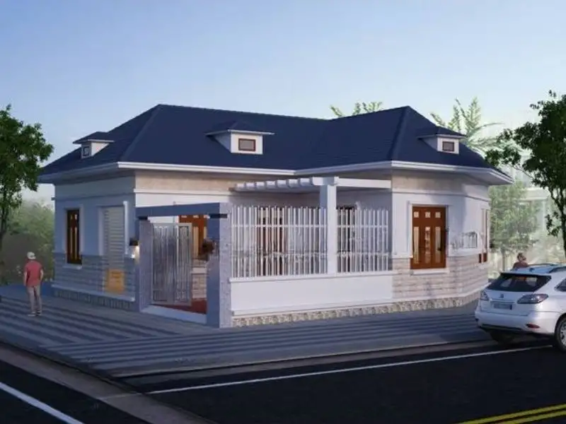 Mẫu nhà ống lô góc kiến trúc mái Nhật bề thế Xây dựng Nhất Tín 1