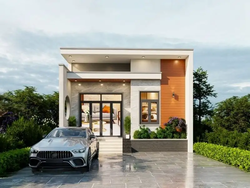 Mẫu nhà ống ngang 5m mái bằng đón đầu xu hướng Xây dựng Nhất Tín 1