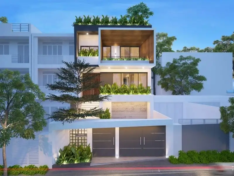 Mẫu nhà ống ngang 5m mái bằng đón đầu xu hướng Xây dựng Nhất Tín 1