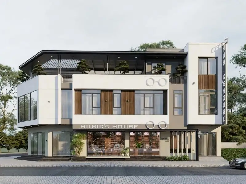 Mẫu nhà shophouse đẹp quy mô lớn với đa dạng loại hình kinh doanh Xây dựng Nhất Tín 1