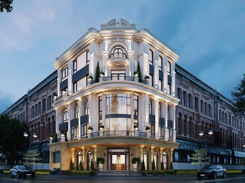 Mẫu nhà shophouse đẹp quy mô lớn với đa dạng loại hình kinh doanh Xây dựng Nhất Tín 1