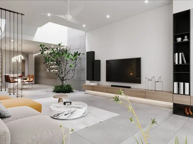 Mẫu nhà tầng lệch 2 tầng 64m2 ấn tượng với thiết kế mái lệch độc đáo Xây dựng Nhất Tín 1