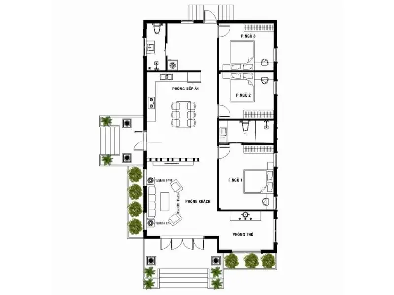 Nhà cấp 4 mái bằng với nét đẹp ấn tượng Xây dựng Nhất Tín 1