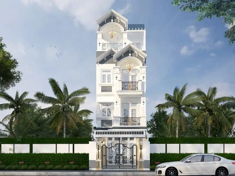 Nhà giả mái Thái với quy mô 4 tầng mang đến nét đẹp sang trọng Xây dựng Nhất Tín 1