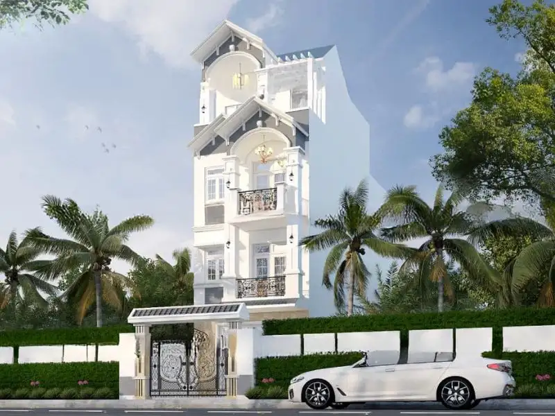 Nhà giả mái Thái với quy mô 4 tầng mang đến nét đẹp sang trọng Xây dựng Nhất Tín 1